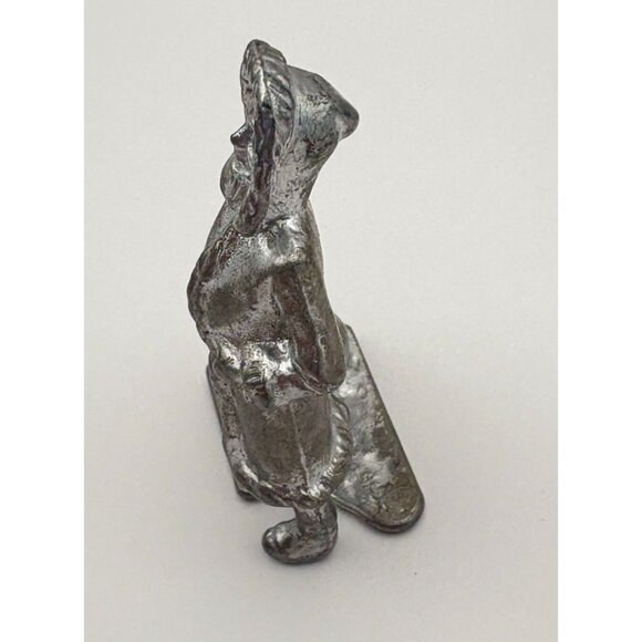 Vintage Pewter Old World Santa Claus Figurine With Toy Sack Christmas Decor - Picture 4 of 7